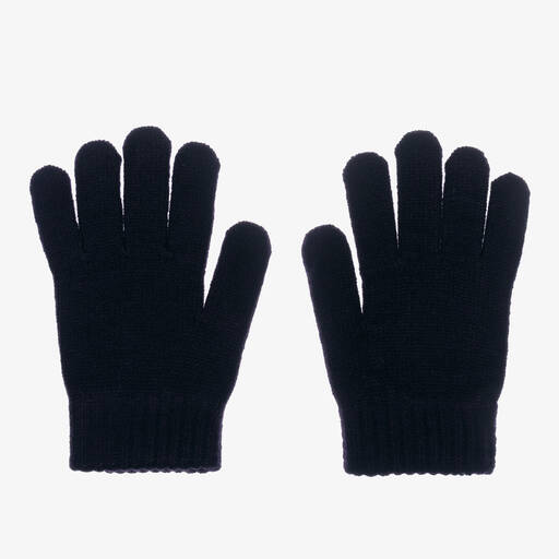 Mayoral-Boys Navy Blue Knitted Gloves | Childrensalon Outlet