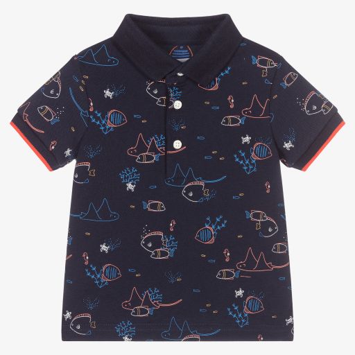 Mayoral-Boys Navy Blue Polo Shirt | Childrensalon Outlet