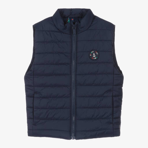 Mayoral-Boys Navy Blue Puffer Gilet | Childrensalon Outlet