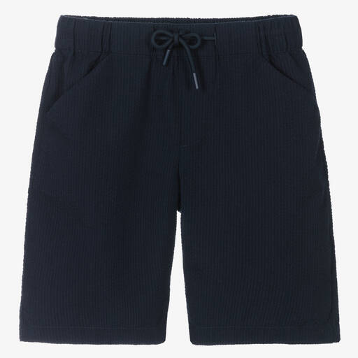 Mayoral Nukutavake-Navyblaue Seersucker-Shorts | Childrensalon Outlet