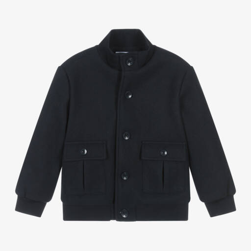 Mayoral-Boys Navy Felt Jacket | Childrensalon Outlet