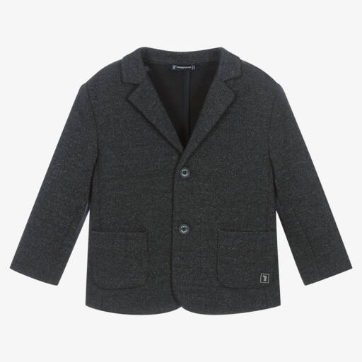 Mayoral-Синий блейзер из меланжевого джерси | Childrensalon Outlet