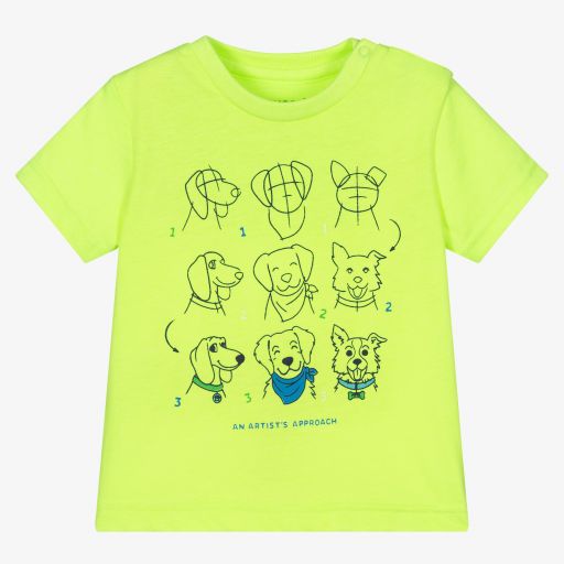 Mayoral-Неоново-зеленая футболка из хлопка для мальчиков | Childrensalon Outlet