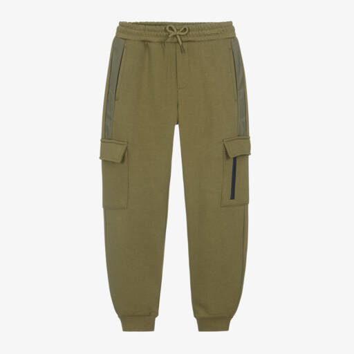 Mayoral Nukutavake-Boys Olive Cotton Cargo Trousers | Childrensalon Outlet