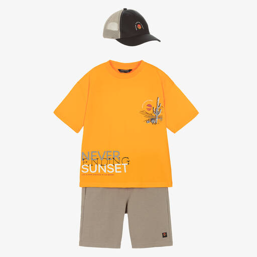 Mayoral-Kaktustop & Shorts Set orange/braun | Childrensalon Outlet