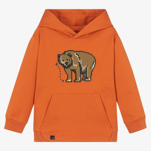 Mayoral-Boys Orange Cotton Bear Hoodie | Childrensalon Outlet