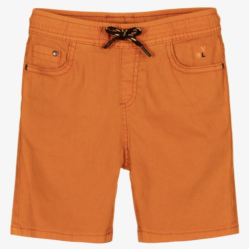 Mayoral-Boys Orange Cotton Shorts | Childrensalon Outlet