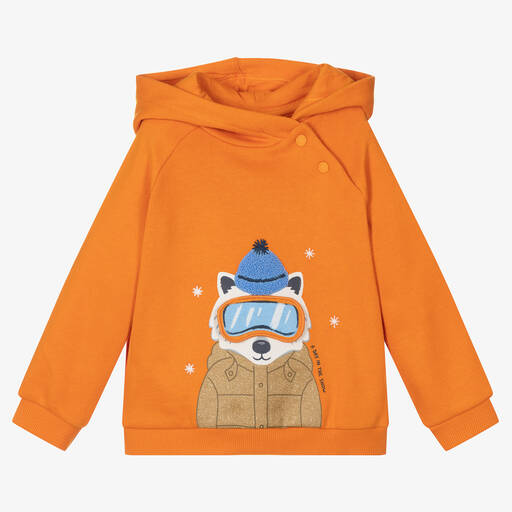 Mayoral-Oranger Baumwoll-Hoodie mit Wolf | Childrensalon Outlet