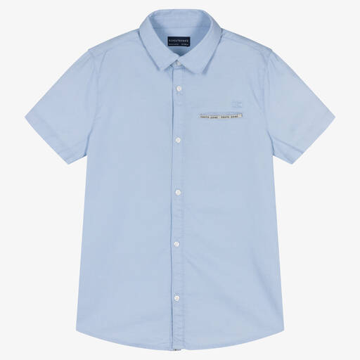 Mayoral-Голубая хлопковая рубашка | Childrensalon Outlet