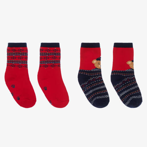 Mayoral-Красные носки с медвежатами для мальчиков (2пары) | Childrensalon Outlet