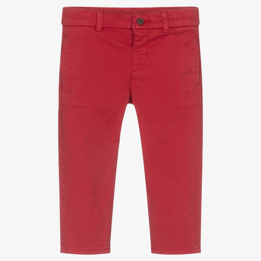 Mayoral-Красные хлопковые брюки чинос для мальчиков | Childrensalon Outlet