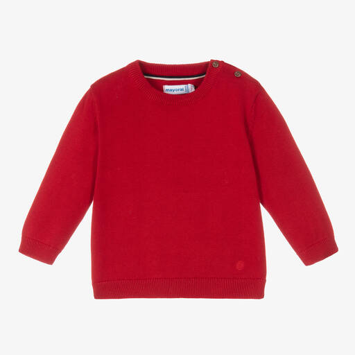 Mayoral-Boys Red Cotton Sweater | Childrensalon Outlet