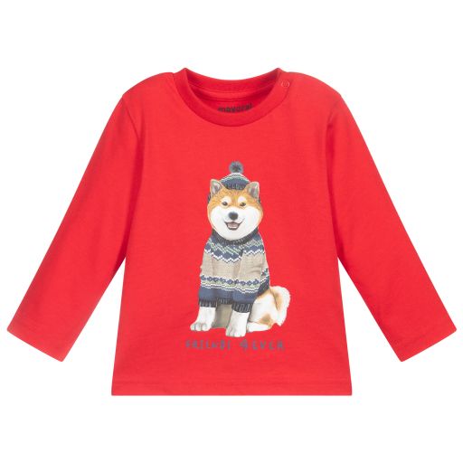 Mayoral-Boys Red Cotton Top | Childrensalon Outlet