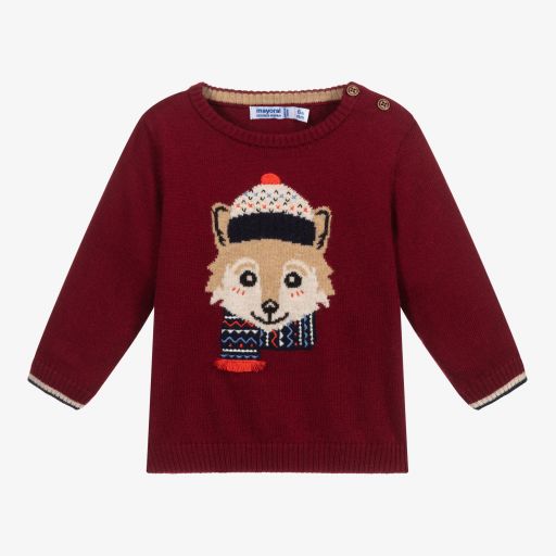Mayoral-Roter Pullover mit Fuchs (J) | Childrensalon Outlet