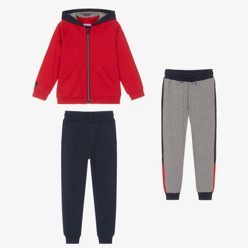 Mayoral-Красно-синий спортивный костюм и серые джоггеры | Childrensalon Outlet