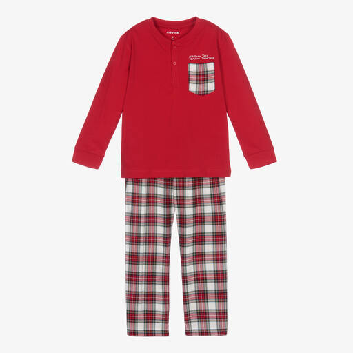 Mayoral-Boys Red Tartan Pyjamas | Childrensalon Outlet
