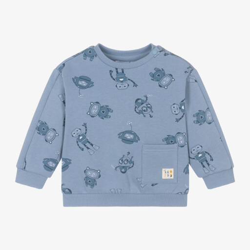 Mayoral-Boys Robot Graphic Blue Sweatshirt | Childrensalon Outlet