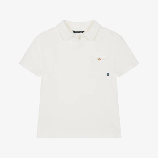 Mayoral Nukutavake-Boys Soft Ivory Polo Tee | Childrensalon Outlet