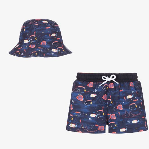 Mayoral-Boys Swim Shorts & Hat Set | Childrensalon Outlet