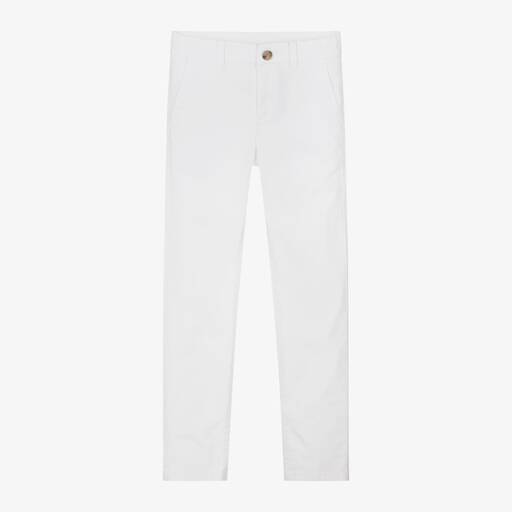 Mayoral Нукутаваке-Boys White Cotton Chino Trousers | Childrensalon Outlet