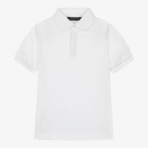 Mayoral Nukutavake-Boys White Cotton Polo Shirt | Childrensalon Outlet