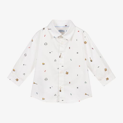 Mayoral-Boys White Cotton Shirt | Childrensalon Outlet