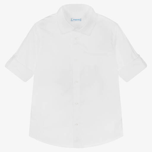 Mayoral-Boys White Cotton Shirt | Childrensalon Outlet