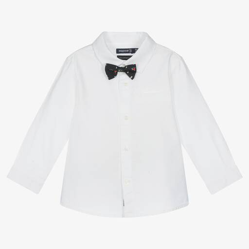 Mayoral-Chemise blanche en coton Garçon | Childrensalon Outlet