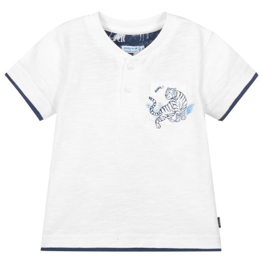 Mayoral-Weißes Baumwoll-T-Shirt für Jungen | Childrensalon Outlet
