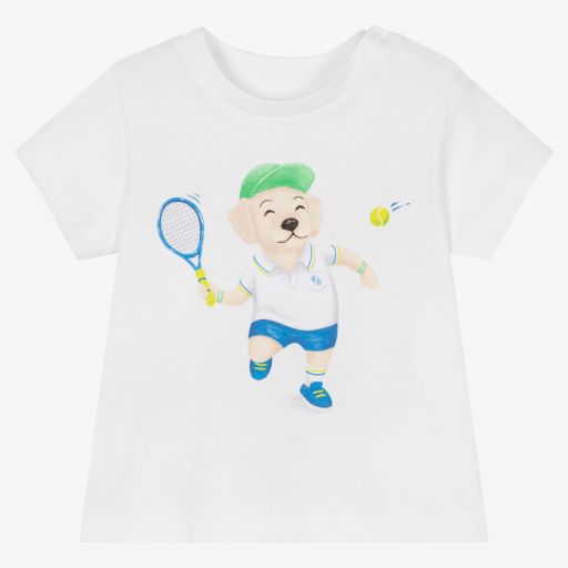 Mayoral-Boys White Cotton T-Shirt | Childrensalon Outlet