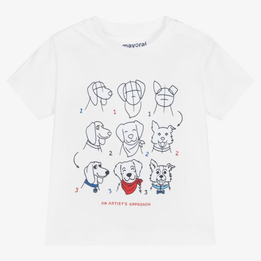Mayoral-Boys White Cotton T-Shirt | Childrensalon Outlet