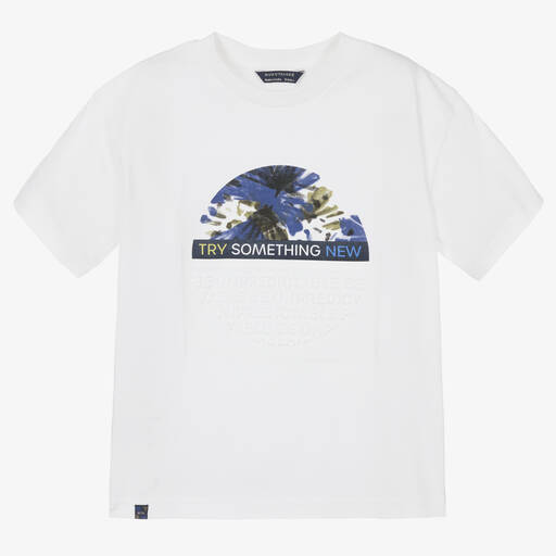 Mayoral Nukutavake-Boys White Cotton T-Shirt | Childrensalon Outlet