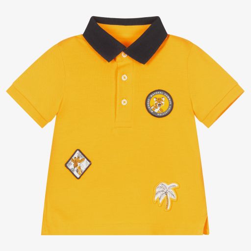 Mayoral-Boys Yellow Cotton Polo Shirt | Childrensalon Outlet