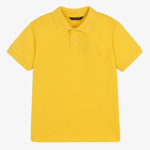 Mayoral-Boys Yellow Cotton Polo Shirt | Childrensalon Outlet