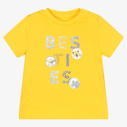 Mayoral-Желтая хлопковая футболка для мальчиков | Childrensalon Outlet