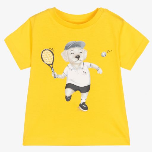 Mayoral-Boys Yellow Cotton T-Shirt | Childrensalon Outlet