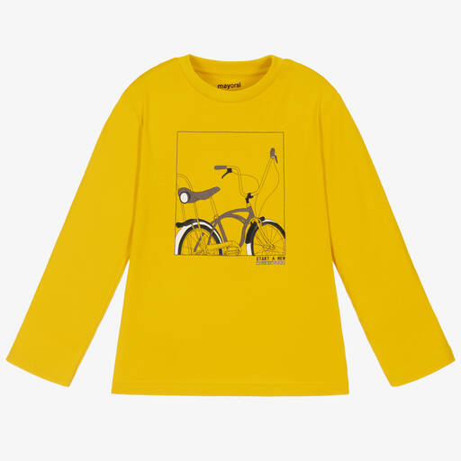 Mayoral-Boys Yellow Cotton Top | Childrensalon Outlet