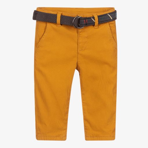 Mayoral-Boys Yellow Cotton Trousers | Childrensalon Outlet
