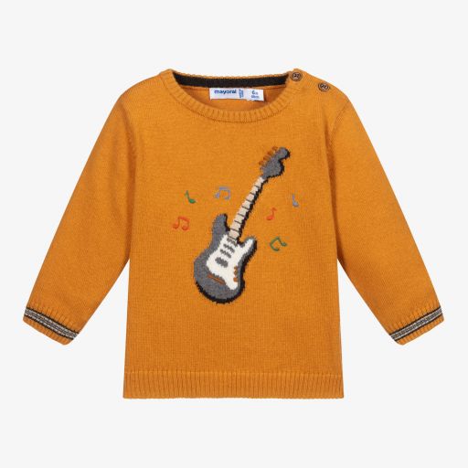 Mayoral-Boys Yellow Guitar Sweater | Childrensalon Outlet