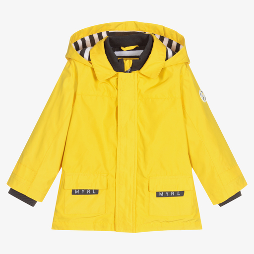 Mayoral-Boys Yellow Hooded Coat | Childrensalon Outlet