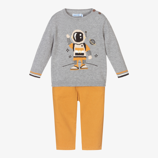 Mayoral-Boys Yellow Robot Trouser Set | Childrensalon Outlet