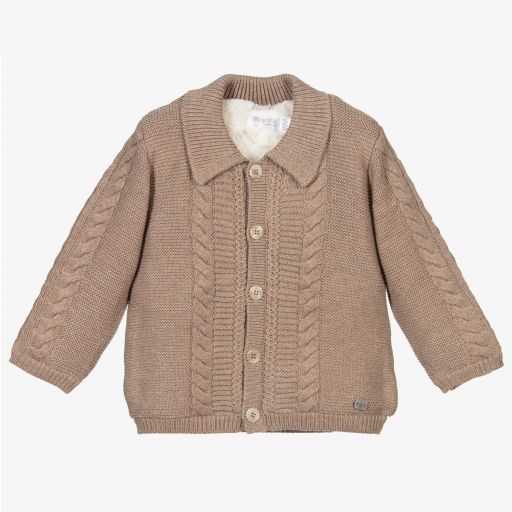 Mayoral Для новорожденных-Коричневое трикотажное пальто для коляски | Childrensalon Outlet