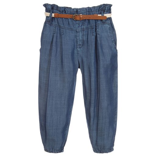 Mayoral-Dark Blue Chambray Trousers | Childrensalon Outlet