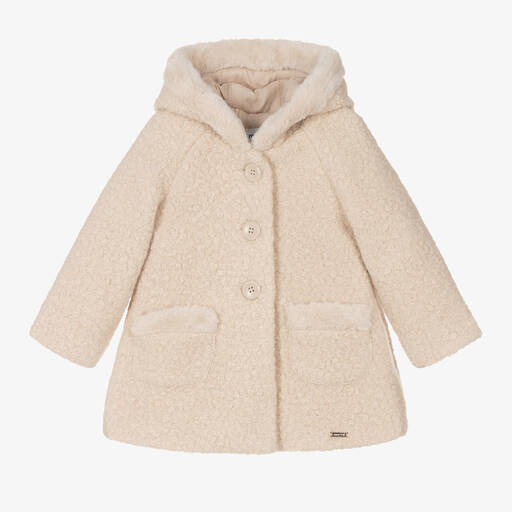 Mayoral-Manteau beige bouclé fille | Childrensalon Outlet