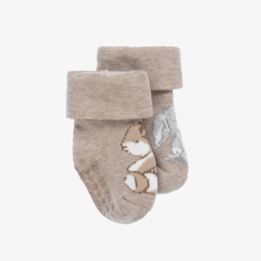 Mayoral Newborn-Girls Beige Cotton Bunny Socks | Childrensalon Outlet