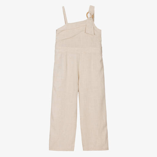 Mayoral-Girls Beige Jumpsuit | Childrensalon Outlet