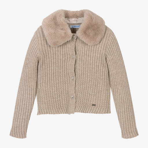 Mayoral-Бежевый вязаный кардиган | Childrensalon Outlet