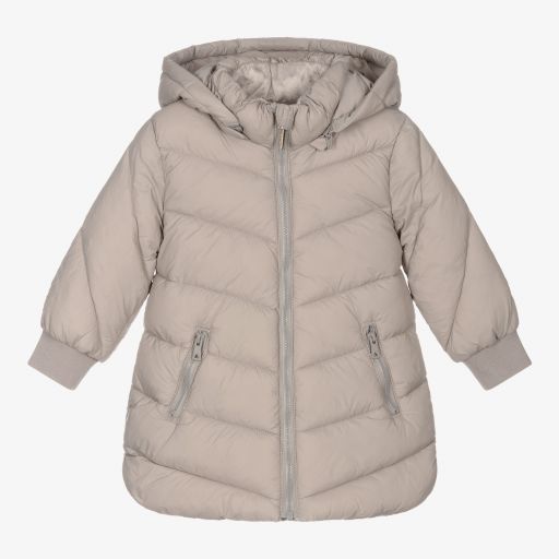 Mayoral-Girls Beige Puffer Coat | Childrensalon Outlet