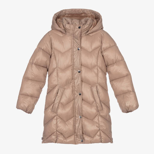 Mayoral-Girls Beige Puffer Coat | Childrensalon Outlet