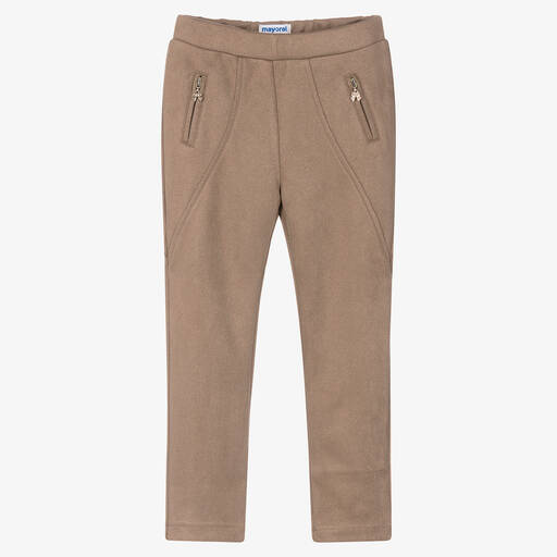 Mayoral-Girls Beige Sparkly Trousers | Childrensalon Outlet